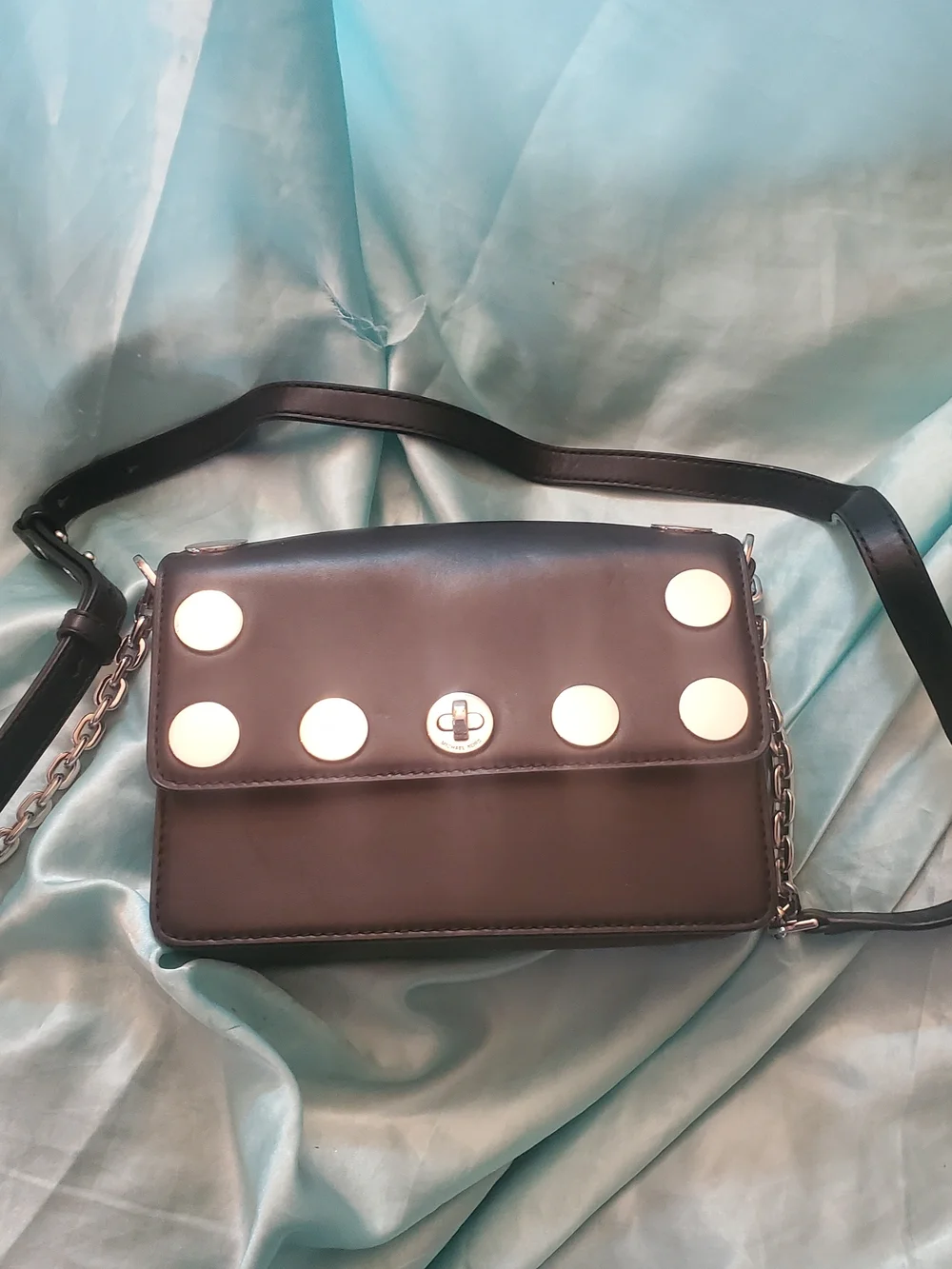 Michael Kors Black Crossbody with Silver Stud Accents